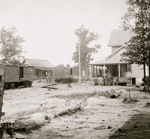 Catlett's Station, Va. The station with U.S. military railroad boxcars and soldiers Poster Print - Item # VARBLL058752295L