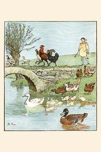 Farmer's Boys leads the chickens and ducks Poster Print by Randolph  Caldecott - Item # VARBLL0587317116