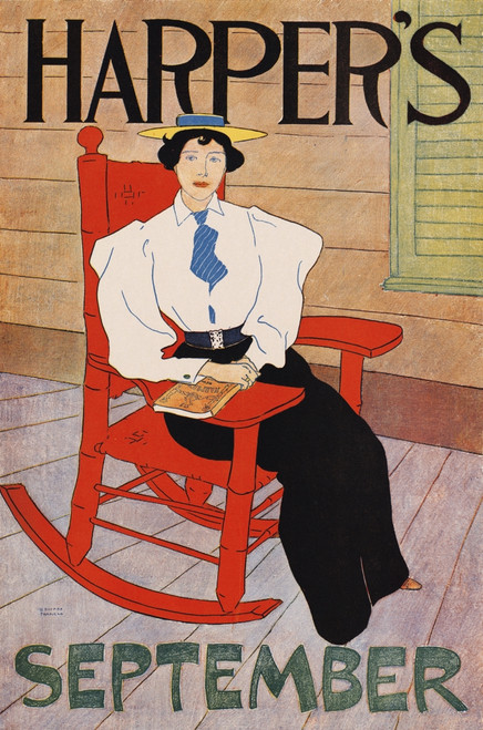 A woman sits in a rocking chair. Poster Print by  Edward Penfield - Item # VARBLL0587413689