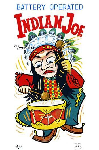 The original box art for a tin toy featuring a native American. Poster Print by Unknown - Item # VARBLL0587251107