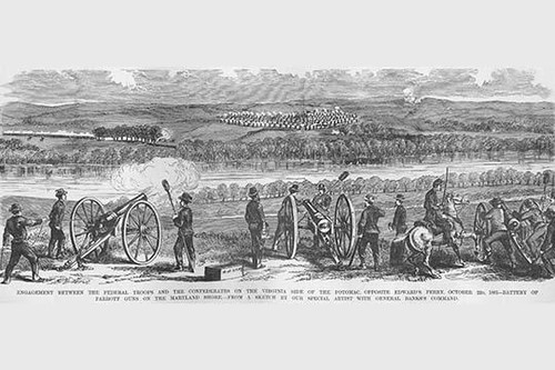Artillery Battle at Edward's Ferry with Parrott Guns Poster Print by Frank  Leslie - Item # VARBLL0587325526