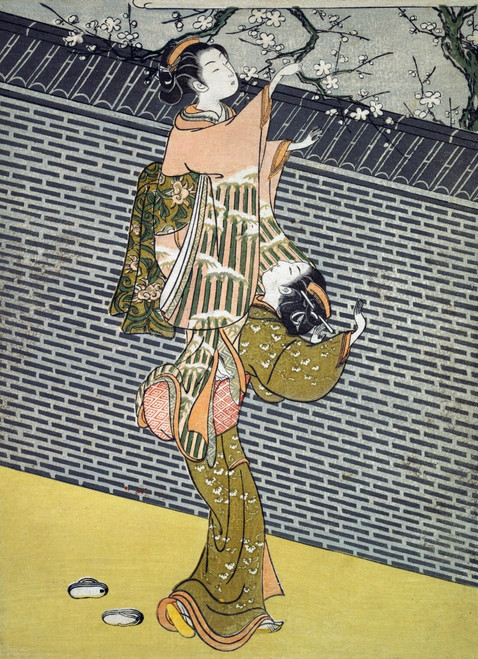 Plucking a Branch from a Neighbor's plum tree Poster Print by Harynobu - Item # VARBLL0587652020