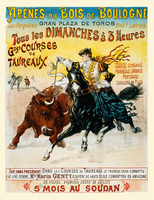 Bullfight at the Bois de Boulogne' Woman Torreador Poster Print - Item # VARBLL0587395885