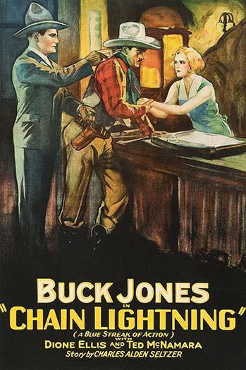 Cowboy holds weapon into another's neck from behind as he stand on front a what appears to be a hotel registration desk manned by a blonde Poster Print by Unknown - Item # VARBLL058762802L