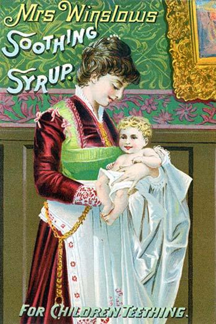 A Victorian trade card promoting a quack medical cure for children teething. Poster Print by Unknown - Item # VARBLL0587231319