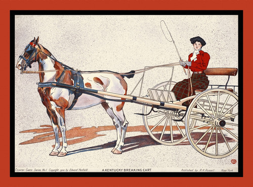 A woman drives a horse drawn cart. Poster Print by  Edward Penfield - Item # VARBLL0587413956