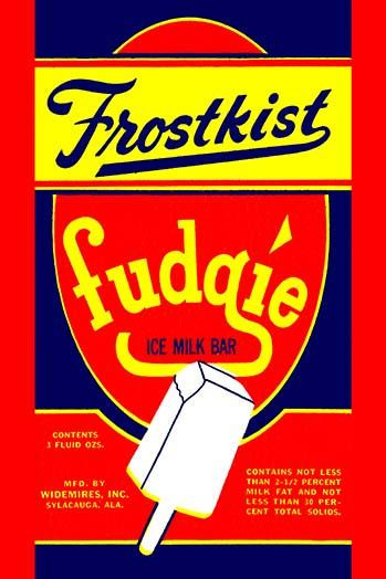 Ice cream bag used in the 1940's and 1950's to hold ice cream for individual sale.  This wrapper features a fudge popsicle / ice cream confection. Poster Print by unknown - Item # VARBLL058731768x