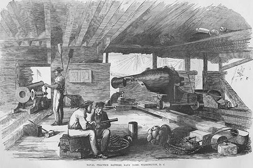 Naval Gunners Practice with Ship Board Artillery Poster Print by Frank  Leslie - Item # VARBLL0587324767
