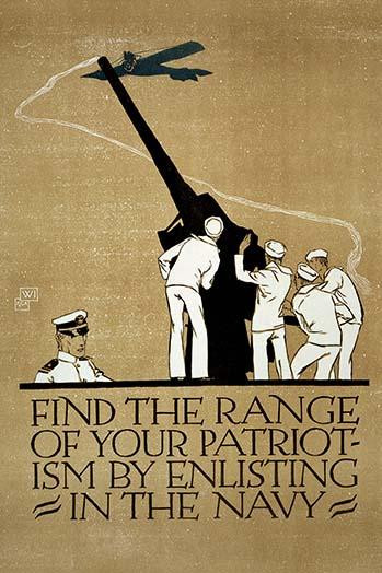 Poster showing soldiers firing a cannon as a plane flies over. Poster Print by Vjotech Preissig - Item # VARBLL0587221143