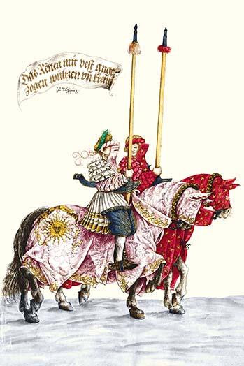 German Knights in Horseback in Procession Poster Print by H. Burkmair
