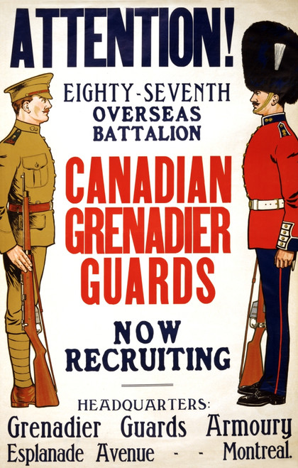 Poster shows two soldiers, in profile, standing at attention. Poster Print by Unknown - Item # VARBLL0587440767