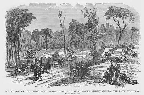 General Augur's Baggage Train in the advance on Port Hudson Poster Print by Frank  Leslie