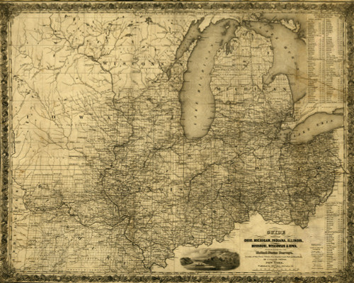 Ohio, Michigan, Indiana, Illinois, Missouri, Wisconsin & Iowa Poster Print - Item # VARBLL058759267L