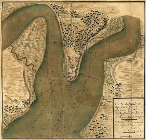 Carte detaill?e de West Point sur la rivi?re d'York au confluent des Rivi?res de Pamunkey et Matapony. Poster Print - Item # VARBLL058759748L