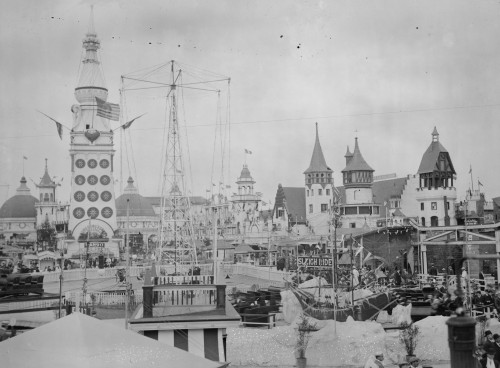 Amusement Rides at Coney Island Poster Print