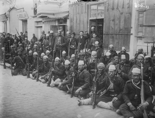 Turkish Infantry Unit Poses with their rifles and wearing Traditional Garb Poster Print - Item # VARBLL058746532L