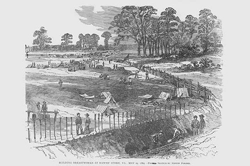 Building Breastworks at Hawes Store, Virginia Poster Print by Frank  Leslie - Item # VARBLL0587332190