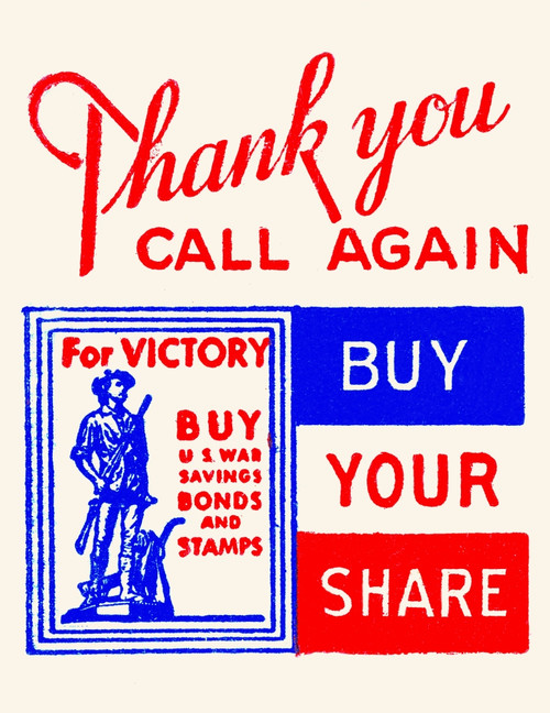 Cover to a pack of pack of matches featuring a patriotic message encouraging smokers to buy war bonds for soldiers fighting in Europe. Poster Print by unknown - Item # VARBLL0587401591