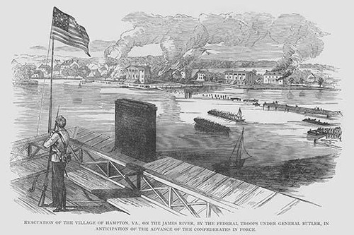 Evacuation of Hampton, Virginia by Butler anticipating arrival of Federal forces Poster Print by Frank  Leslie - Item # VARBLL0587332689