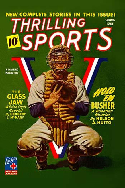 A wartime era pulp magazine cover of a catcher and a "V" for the allied Victory over the Axis powers of WWII. Poster Print by Unknown - Item # VARBLL058722293x A wartime era pulp magazine cover of a catcher and a "V" for the allied Victory over the Axis powers of WWII. Poster Print by Unknown - Item # VARBLL058722293x