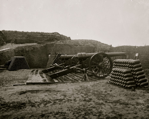 Morris Island, S.C. Two 100-pdr. Parrott guns and stacks of shells inside Fort Putnam Poster Print - Item # VARBLL058752227L