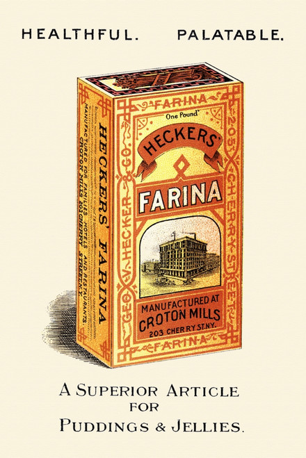 Victorian trade card for Farina manufactured in Croton N.Y.  Showing a pound box available in stores. Poster Print by unknown - Item # VARBLL0587391014