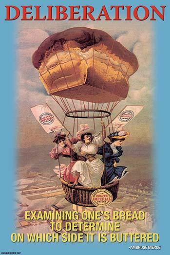 Hot Air Balloon Holding a Loaf of Bread Poster Print by Wilbur Pierce - Item # VARBLL0587221615
