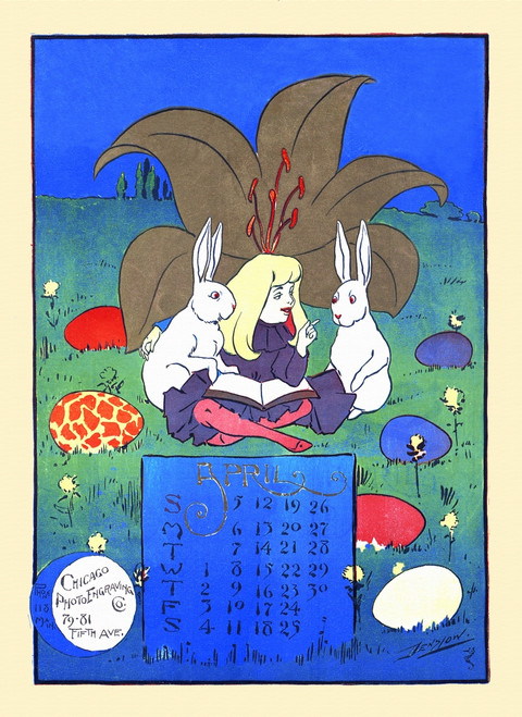 A girl reads to two rabbits. Poster Print by  W. W. Denslow - Item # VARBLL0587415118