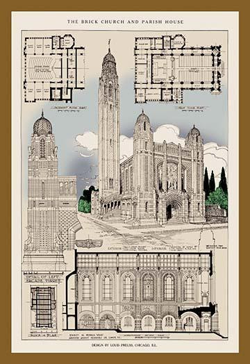 Architectural Representations of British Churches and Floor Plans Poster Print by Anonymous - Item # VARBLL0587119365