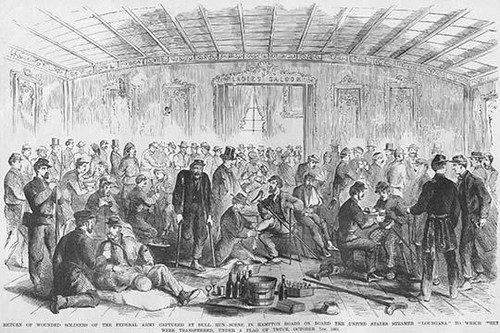 57 Federals captured &  Wounded at Bull Run Transported on Steamer "Louisiana" Poster Print by Frank  Leslie - Item # VARBLL0587323884