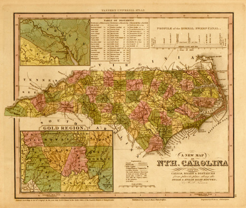 North Carolina - 1844 Poster Print