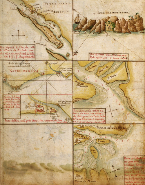 Portuguese Navigational Map of Caribbean Ports - 1630 Poster Print - Item # VARBLL058758385L