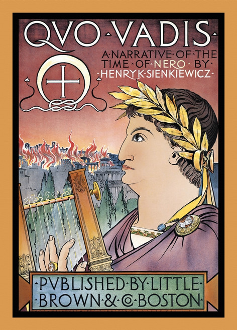 Nero plays a lyre while Rome burns in the background. Poster Print by  Julius A. Schweinfurth - Item # VARBLL0587415363