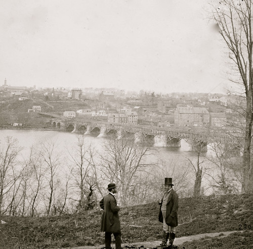 Washington, D.C. The Aqueduct bridge and Georgetown from the Virginia bank Poster Print - Item # VARBLL058753472L