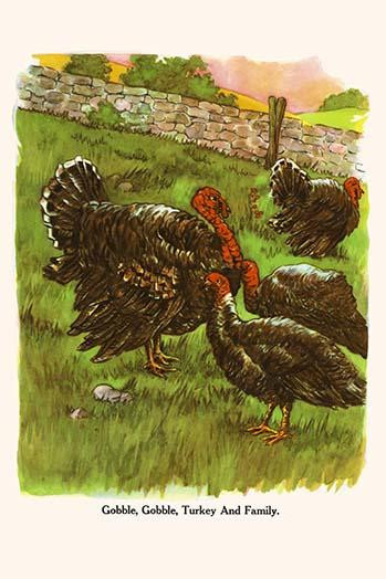 Gobble, Gobble Turkey & Family Poster Print by Bird & Haumann - Item # VARBLL0587299428