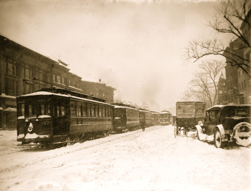 Washington DC Blizzard in 1922, Trolleys all stuck and lined up Poster Print - Item # VARBLL058750174L