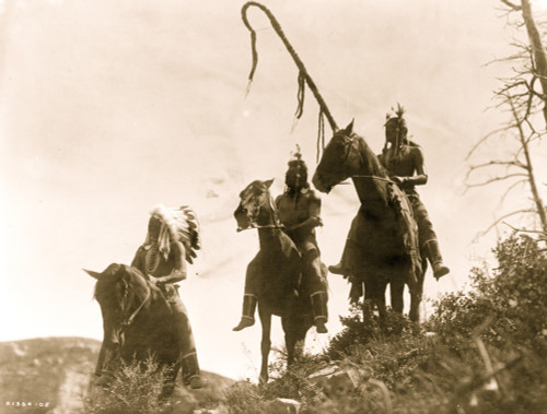 Upshaw, Which Way, and unidentified Indian on horseback. Poster Print - Item # VARBLL058747521L