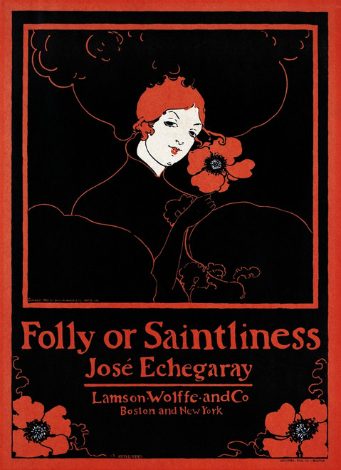 A woman smiles, holding  flower. Poster Print by  Ethel Reed - Item # VARBLL0587415142