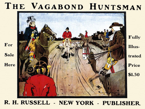 A group of men on horseback are part of a hunt with a group of dogs running behind them. Poster Print - Item # VARBLL0587416505