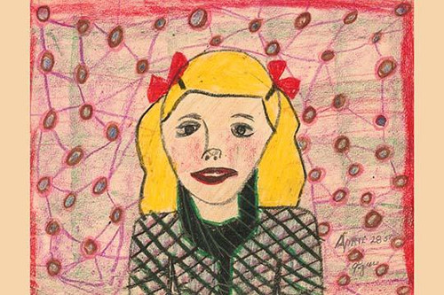 A drawing of a young girl with yellow hair and a black blouse. Poster Print by Norma Kramer - Item # VARBLL0587247916