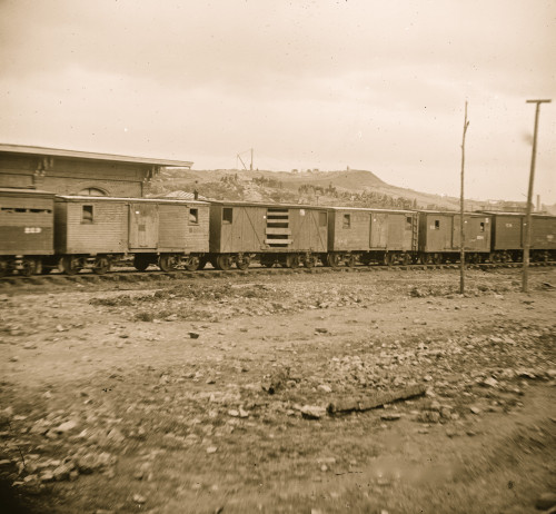 Chattanooga, Tenn. Boxcars and depot with Federal cavalry guard beyond Poster Print - Item # VARBLL058745305L