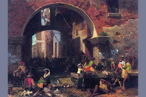 The Arch of Octavius, Roman Fish market Poster Print by Albert  Bierstadt - Item # VARBLL0587259469