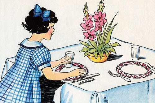 A young girl sets the table for her mother. Poster Print by Julia Letheld Hahn - Item # VARBLL058727459x
