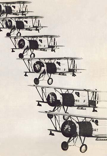 Early American warplanes flying is formation. Poster Print by unknown - Item # VARBLL0587012218