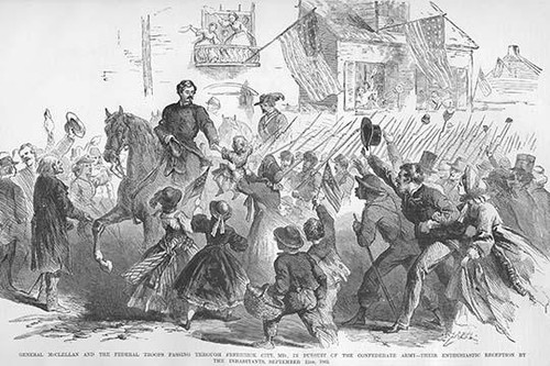 General McClellan in Frederick City, Maryland Poster Print by Frank  Leslie - Item # VARBLL0587326654