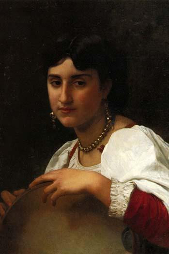 Italian Girl with a Tambourine Poster Print by William Bouguereau - Item # VARBLL058761571L
