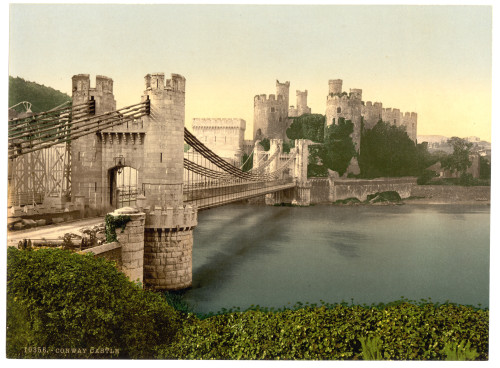 Conwy Castle is at the terminus of a suspension bridge over the Conwy River in Wales Poster Print - Item # VARBLL058751905L