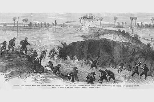Grant Orders for Levees to be cut at Louisiana State Line Poster Print by Frank  Leslie - Item # VARBLL0587328746