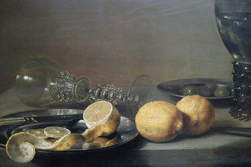 Still Life with Two Lemons, a Facon de Venise Glass, Roemer, Knife and Olives on a Table Poster Print by Peter da Heem - Item # VARBLL058760880L
