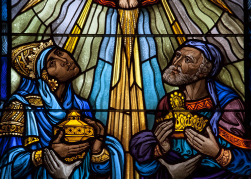 Singing Windows stained glass, designed by J&R Lamb, located in the University chapel at Tuskegee University, Tuskegee, Alabama Poster Print by Carol Highsmith - Item # VARBLL0587558393